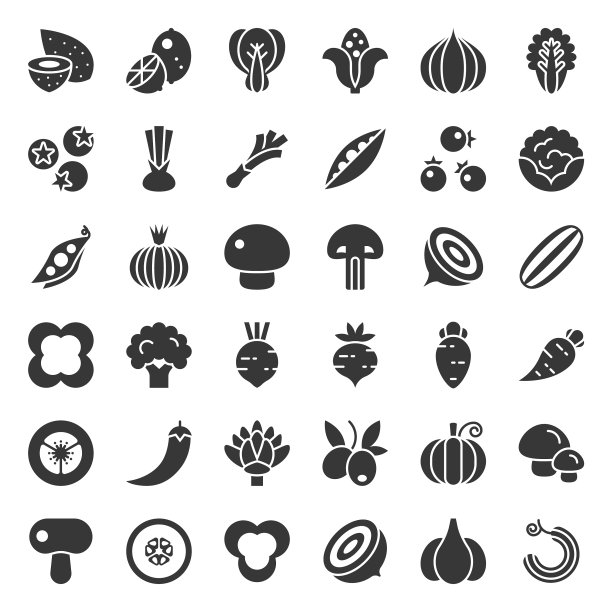 蔬菜图标设置22实心风格图片下载
