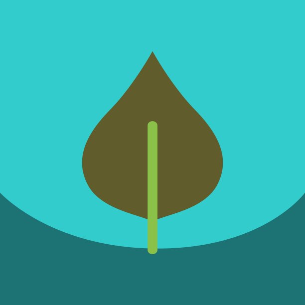 平面图标设计收集树叶的树图片下载