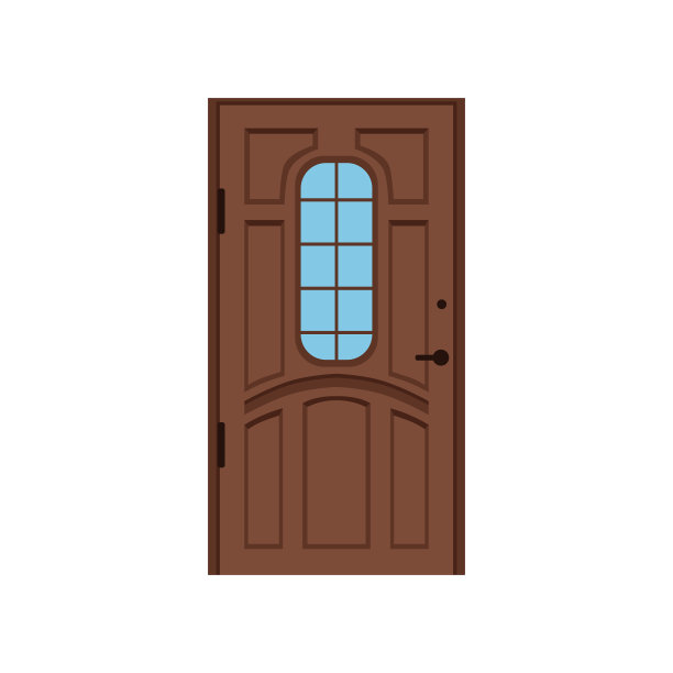 经典的棕色木质大门封闭典雅图片下载