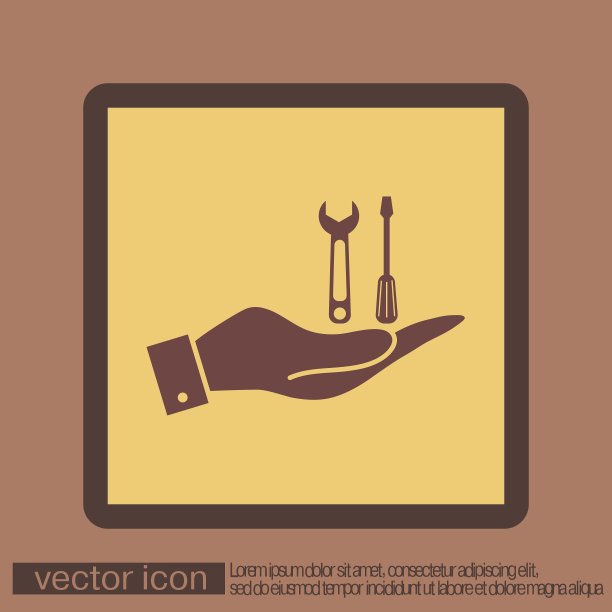 手持螺丝刀和扳手符号图片下载