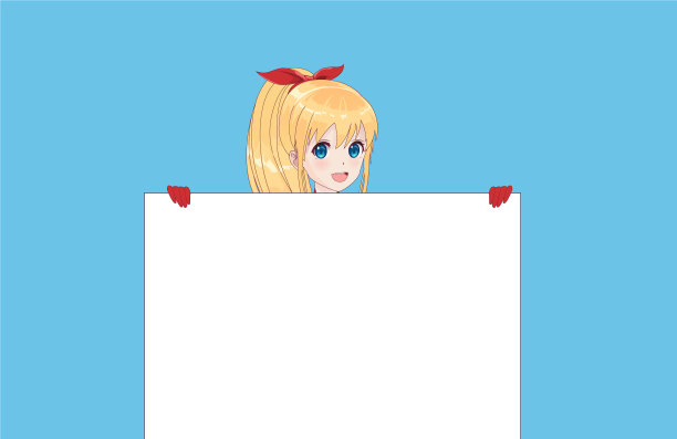 日本亚洲妇女举着白色的大招牌图片下载