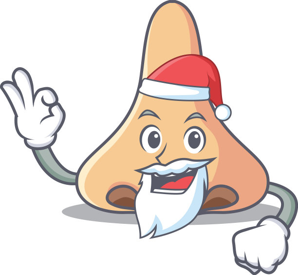 圣诞老人鼻子吉祥物卡通风格图片下载