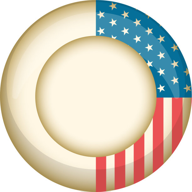 复古美国战役按钮图片下载