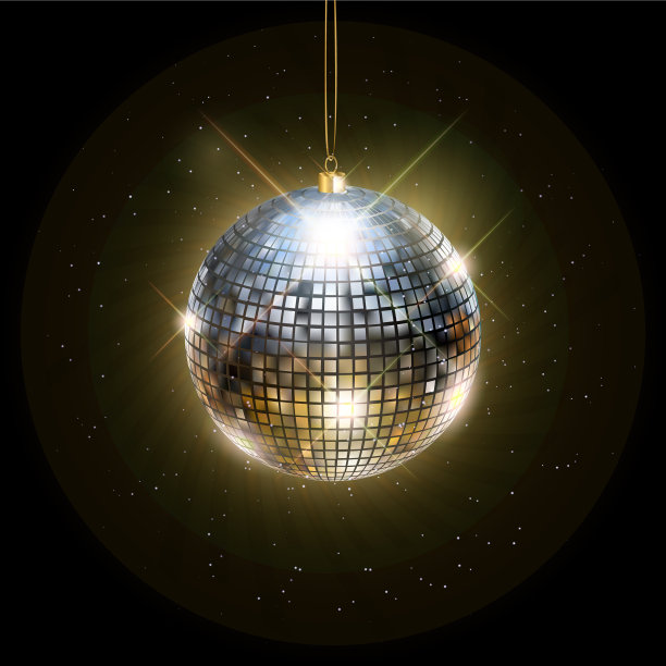 带有明亮光线的迪斯科球图片下载