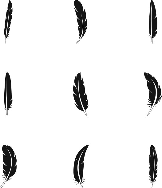 阿兹特克羽毛图标设置简单的风格图片下载