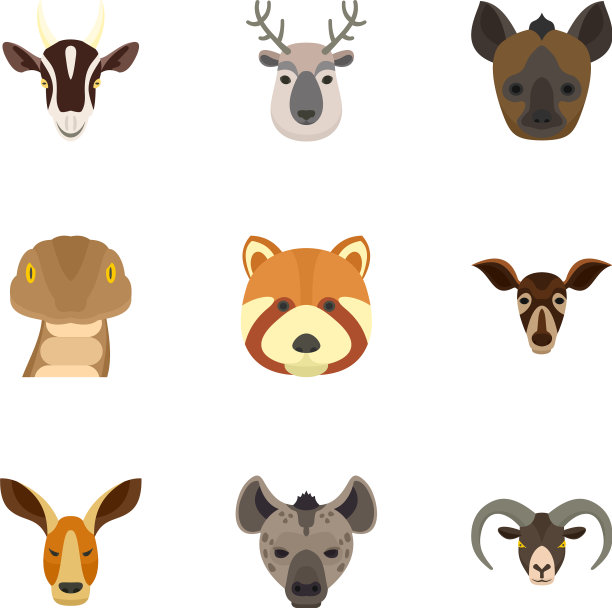 动物图标设置平面样式图片下载