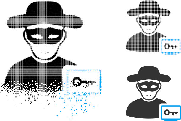 粉碎像素半色调电脑黑客图标用图片下载