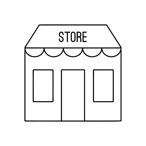 商店建筑线图标图片下载