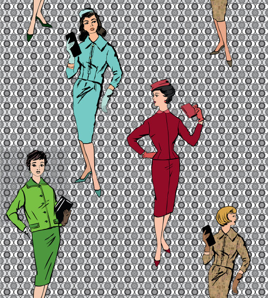 复古服饰女孩，20世纪20年代风格复古时尚图片下载