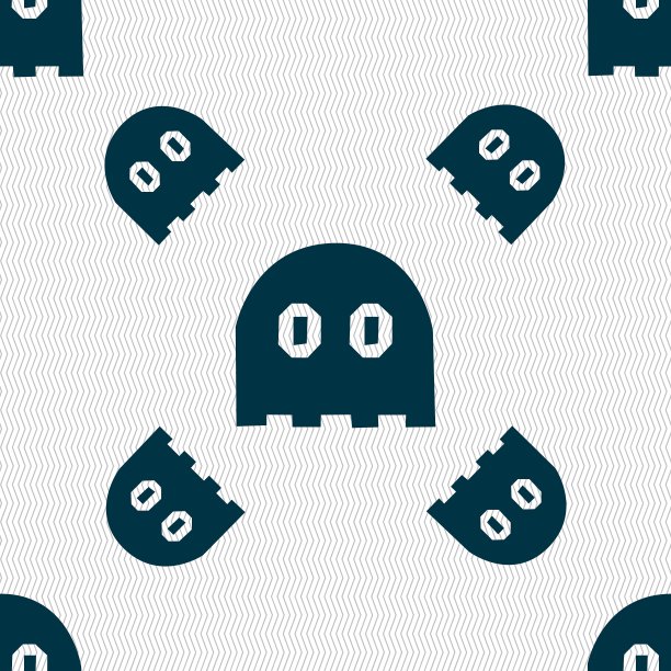 鬼图标符号无缝图案与几何图片下载