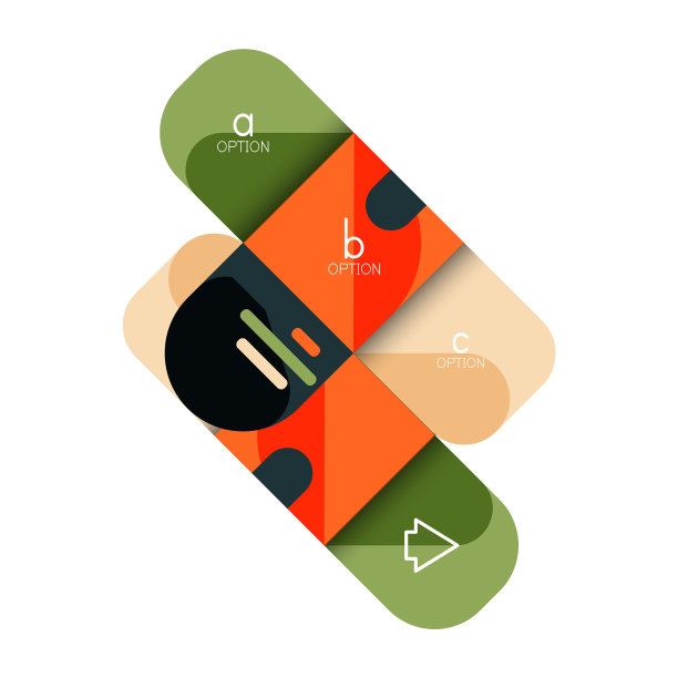 信息图选项和逐步在圆角图片下载