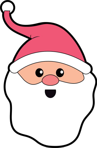 圣诞老人头上戴着胡子和帽子过圣诞节图片下载