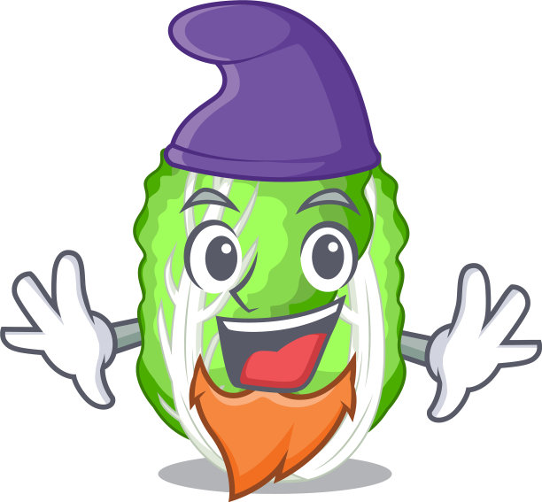 小精灵在篮子里的白菜卡通图片下载