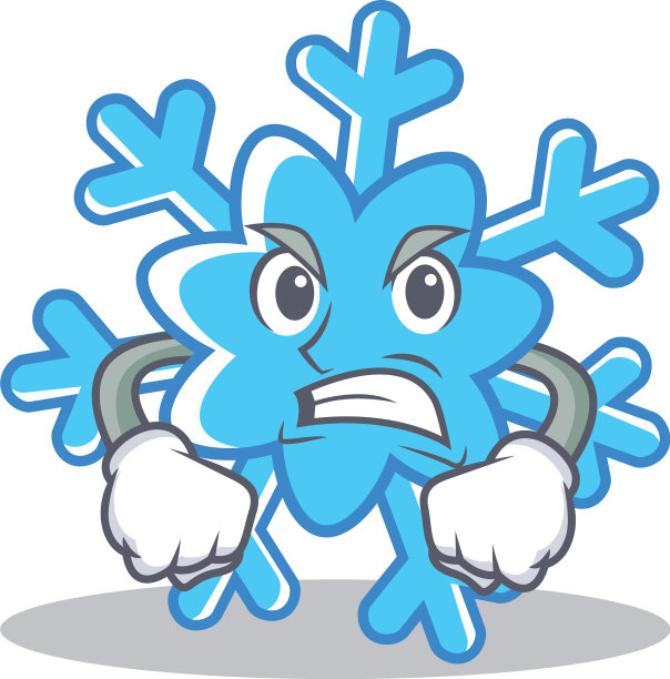愤怒的雪花人物卡通风格图片下载