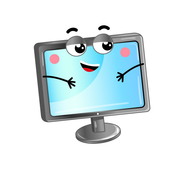 快乐液晶显示器卡通人物图片下载