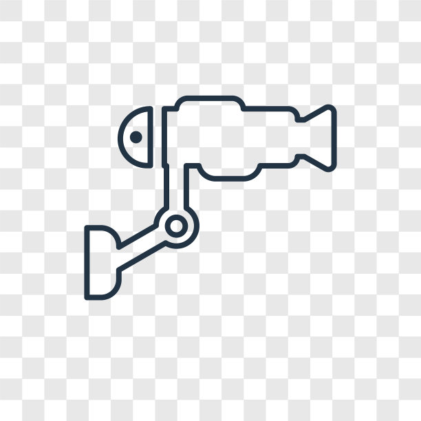 安全摄像头概念线性图标隔离图片下载