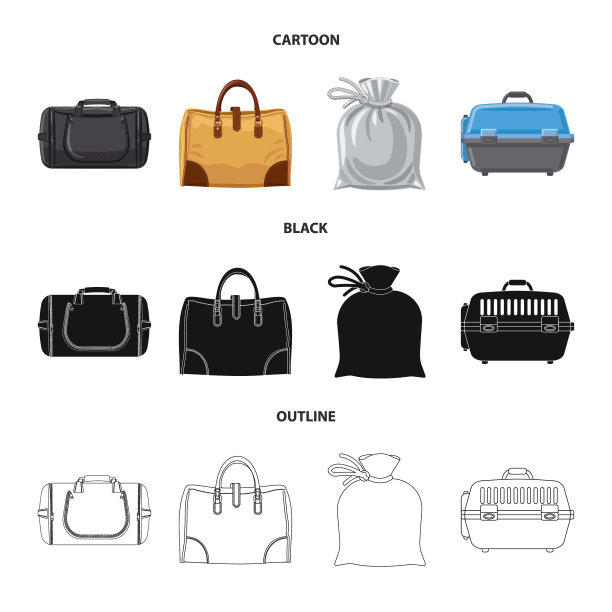 手提箱和行李图标的设计图片下载