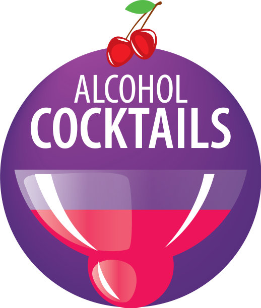含酒精的鸡尾酒的标志图片下载