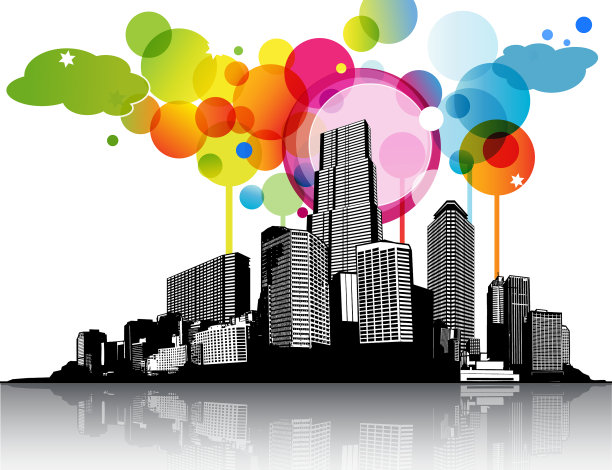 抽象的天空与城市景观图片下载