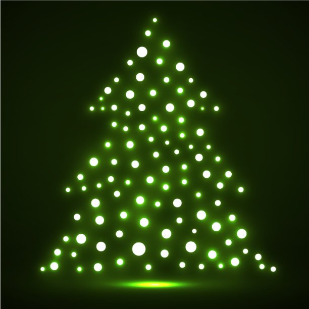 从发光的点抽象圣诞树图片下载