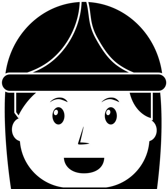 女员工面带微笑，戴着头盔图片下载