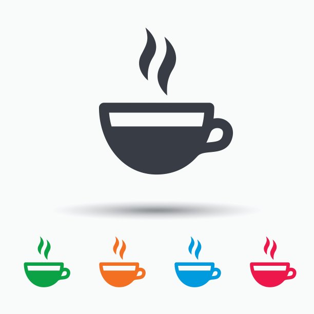 咖啡杯图标，热茶饮品标志图片下载