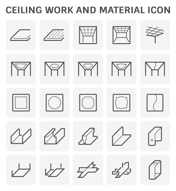 天花板工程图标图片下载