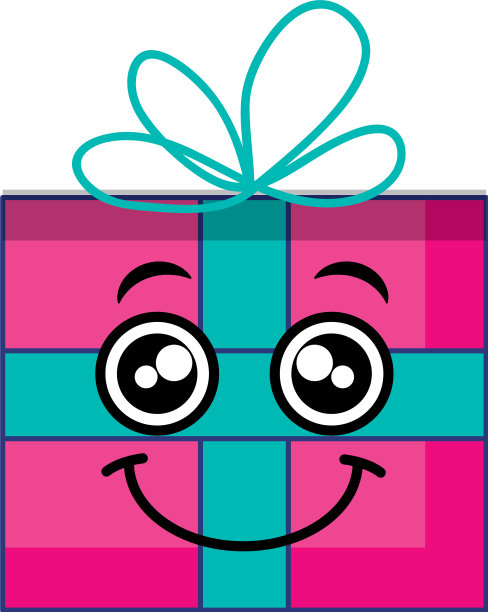 礼品盒呈现卡哇伊性格图片下载