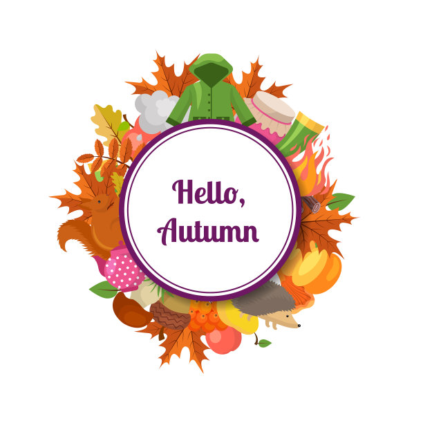 秋天的元素与树叶有了对应的地方图片下载