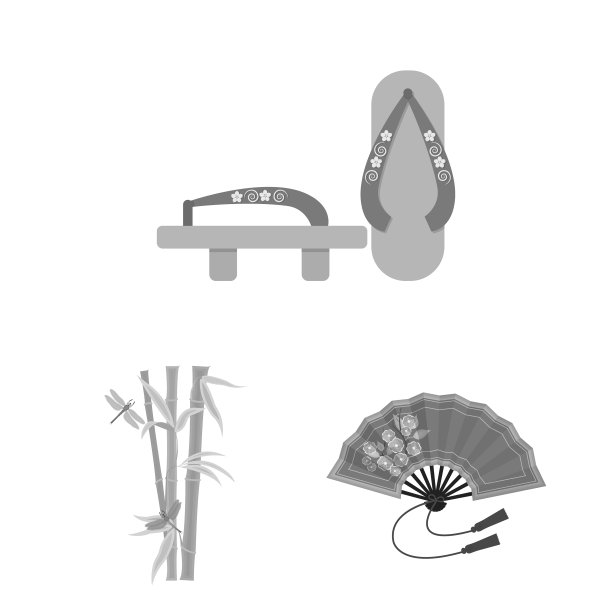 国家日本单色图标集合图片下载