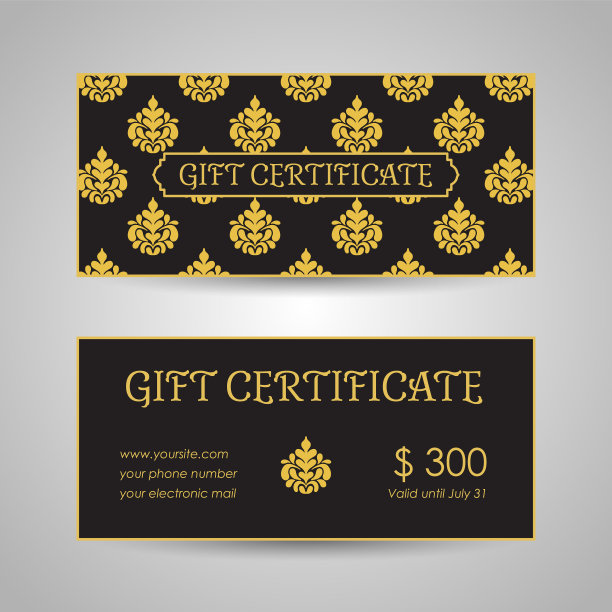 复古阿拉伯风格的礼品证书模板图片下载