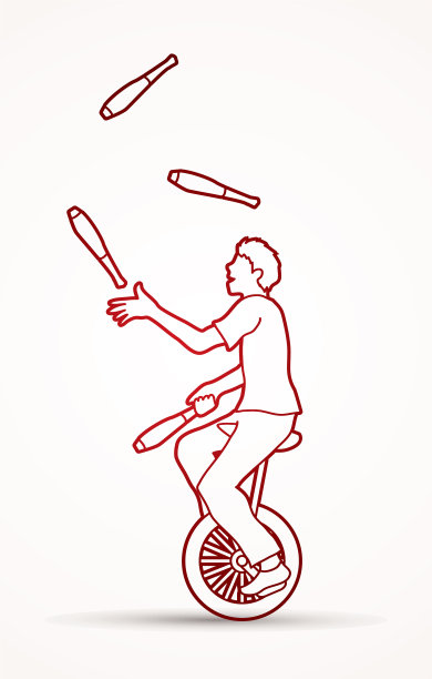 一个男人在骑自行车的时候玩杂耍图片下载