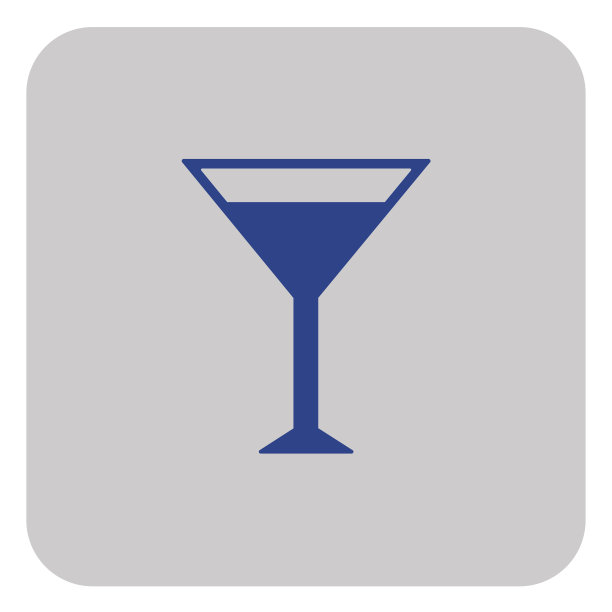 鸡尾酒杯标志与马提尼伏特加图标图片下载
