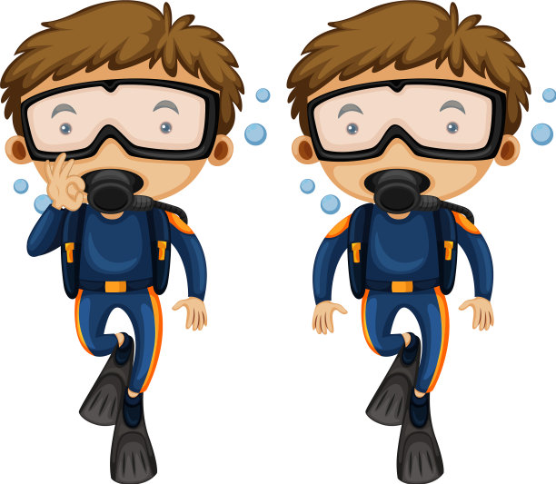 潜水员和手势图片下载