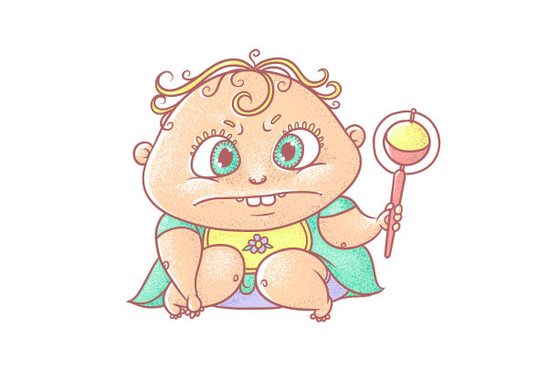 彩色卡通生气的孩子图片下载