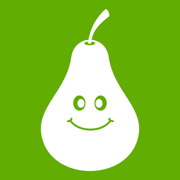 微笑梨图标绿色图片下载