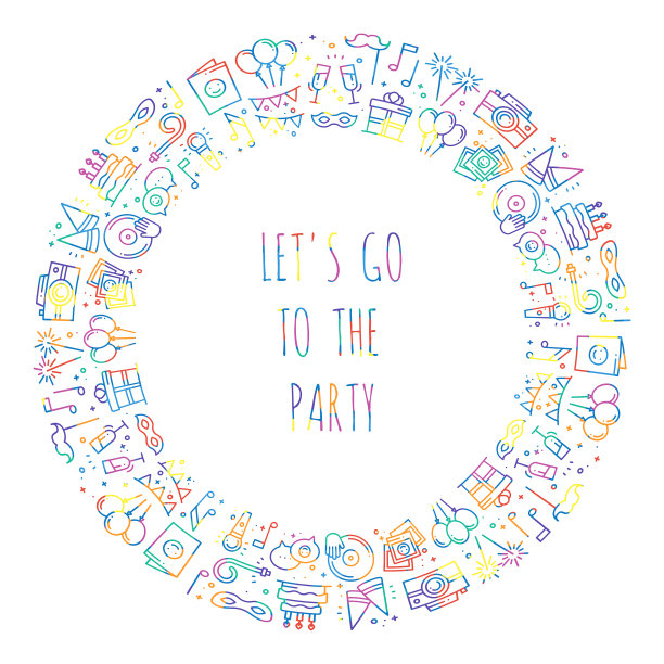 聚会圆框庆祝模式生日图片下载