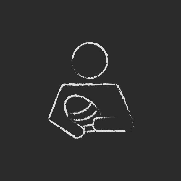 护士拿着用粉笔画的婴儿图标图片下载