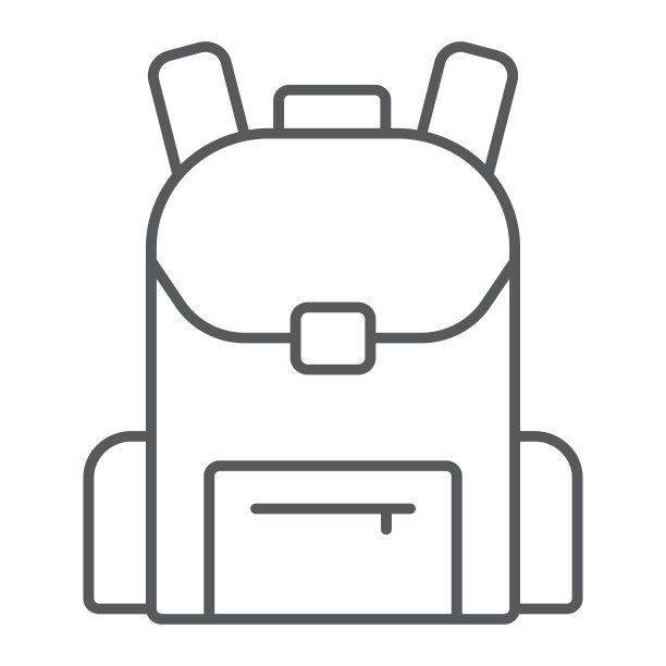 书包细线象征学校和教育图片下载