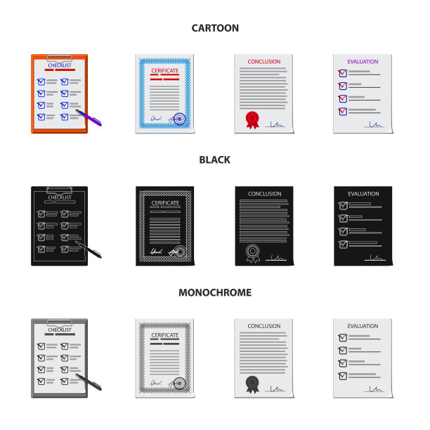 孤立对象的形式和文件签名集图片下载