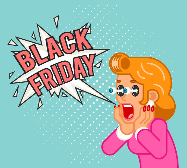 黑色星期五的促销让女顾客大吃一惊图片下载