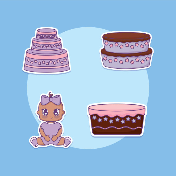 婴儿淋浴卡与设置图标图片下载