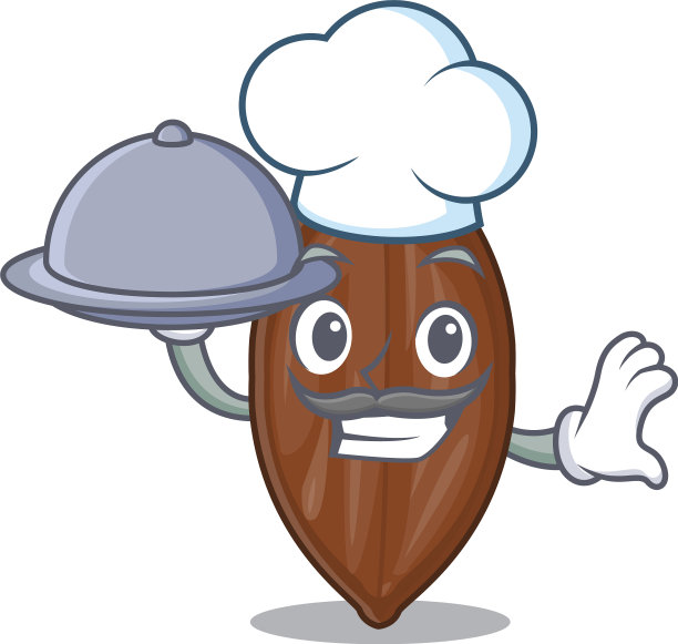 厨师用食物把山核桃堆在盘子上图片下载