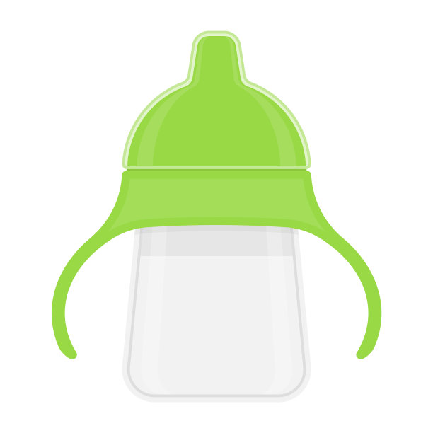 婴儿吸管杯孤立在白色图片下载