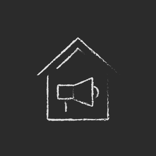 用粉笔画的房屋火警图标图片下载