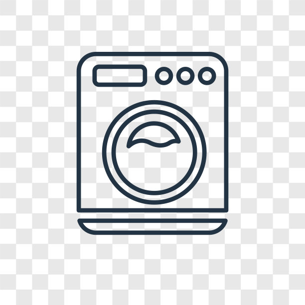 洗衣机与点概念线性图标图片下载
