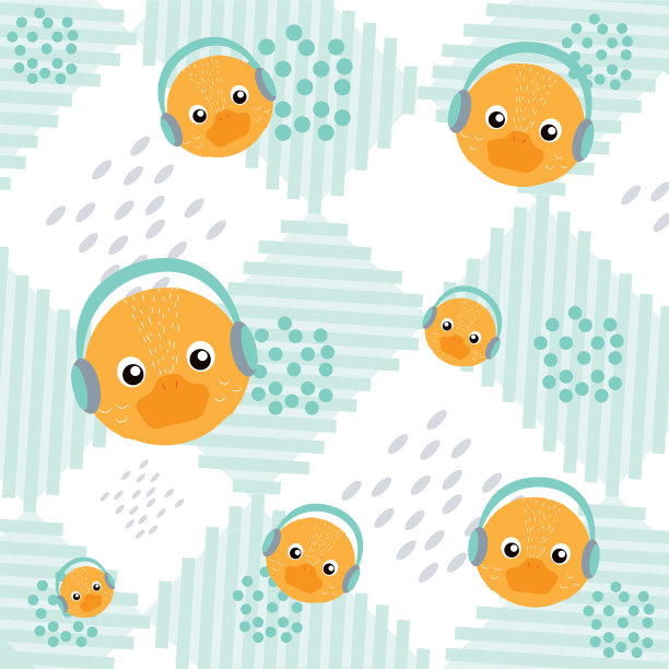 可爱动物图案背景图片下载