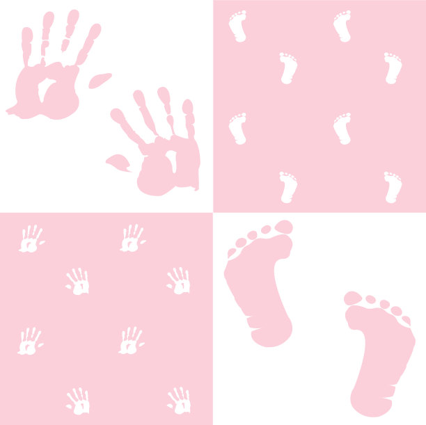 女婴手印脚印集图片下载