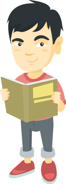 一个亚洲小男生在看书图片下载