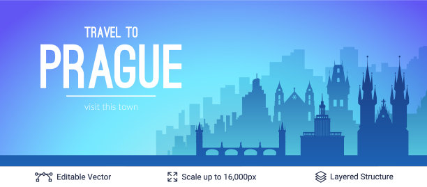 布拉格著名城市景观图片下载